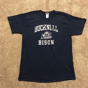 Bucknell Bison Gildan Activewear SDI Tee Shirt Top size L Navy 100% Cotton